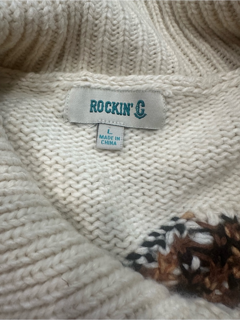 Rockin’ C Women’s horse cardigan/sweater size large - Picture 4 of 5